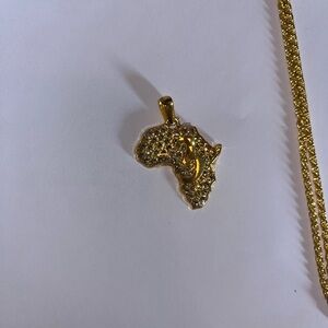 Gold Africa Pendant Necklace